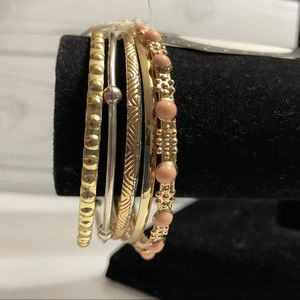 Gold bracelet set of 6.